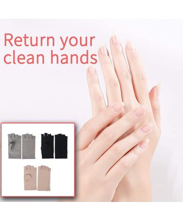 Nail Dryer Anti UV Protection Gloves Led Lamp Radiation UV Shield Fingerless Gloves Nail Art Dryer Tools for Salon Home 1 Pair Black Nail Gloves - Buy Online on GoSupps.com