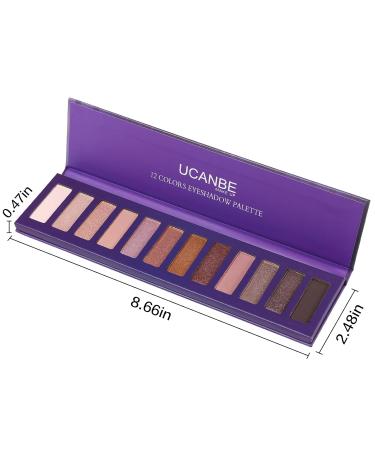 Ucanbe 12 Color Eyeshadow Palette - Matte & Shimmer - High Color Rendering Waterproof Durable Makeup Palette with Brush (02) - Buy Online on GoSupps.com