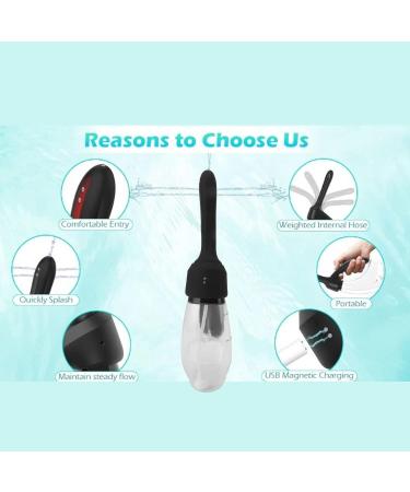 Brrnoo Automatic Inlet Pear for Men & Women - Rechargeable Anti-Backflow Anal Cleaning Set | 11.8 Silicone Hose & 3 Nozzles | Intestinal Cleaning 12.6 oz - Buy Online on GoSupps.com