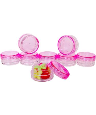 Great Foru 20pcs Transparent Pink Mini Containers & Spatulas for Cosmetics Lip Balm Nail Art - 3G/3ml Plastic Crucibles for Travel - Buy Online on GoSupps.com