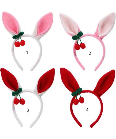 amangul Dangle Crochet Headband with Ear Decor Easter Party Headpiece Carnival Cosplay Costume Unisex(Powdered White Cherr) - Buy Online on GoSupps.com