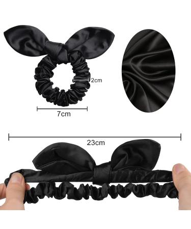 DelTeck 100% Real 25 Momme Silk Hair Scrunchies - Premium Black Silk Scrunchies for Hair Protection and Styling - Set of 3 - Buy Online on GoSupps.com