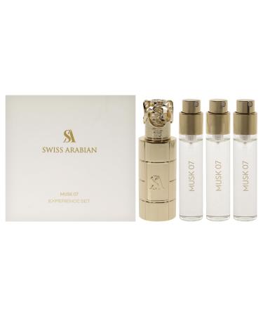 Swiss Arabian Musk 01 Giftset - Arabian Perfumes for Women and Men - Long Lasting Perfume - Fruity Floral Musk Perfume - 3 Bottles with Case - 4 pc