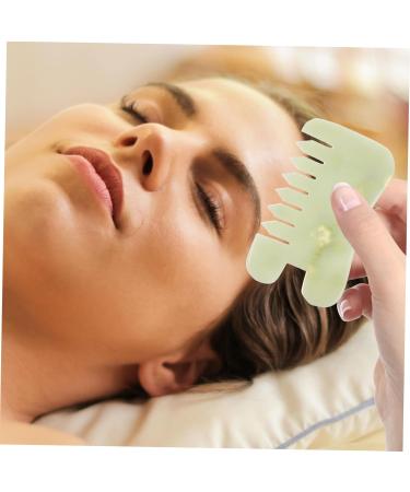 Frcolor Jade Comb Set - 2 St. Gua Sha Scalp Massagers & Hair Brushes for Face & Body | Enhance Your Beauty Routine - Buy Online on GoSupps.com