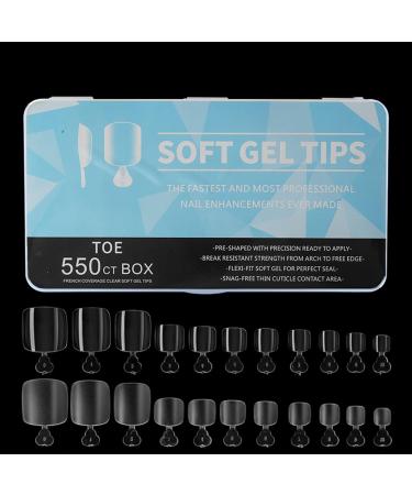 550Pcs Clear Soft Fake Toenail Square Fake Toenail Full Coverage Press On Toe Nail for Nail Extension DIY Fake Foot Nail Press On Toenails Artificial Toenails for Women Full Cover Toe Nails Toenail - Buy Online on GoSupps.com