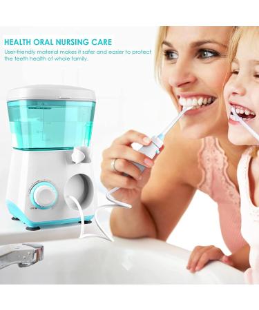 Dental Water Flosser Oral Irrigator - 10 Pressure Settings, 8 Jet Tips, 600ml Capacity - White, Waterproof, Family Set - Buy Online on GoSupps.com