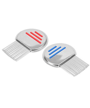 2 Pi ces Peigne anti poux Peigne anti poux extra fine pour eliminer les poux de t te(Rouge et bleu)