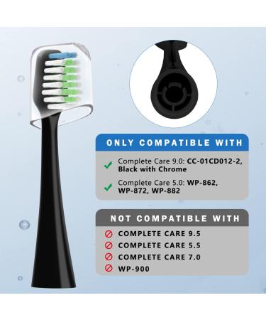 Sonic Replacement Toothbrush Heads for Waterpik Complete Care 9.0 & 5.0 - 5 Count (Black) | International Shipping Available - Buy Online on GoSupps.com