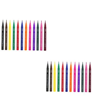 FRCOLOR 24 Pcs Matte Liquid Eyeliner Neon Eye Liner Pen Liquid Eyeliner Pencil Set Water Proof Makeup 1 count (Pack of 1) As Shownx2pcs