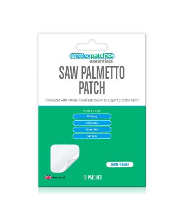 Saw Palmetto Prostate Body Patch with Ginseng Gotu Kola Green Tea Damiana - 12 Patches - by Medex Essential Patches