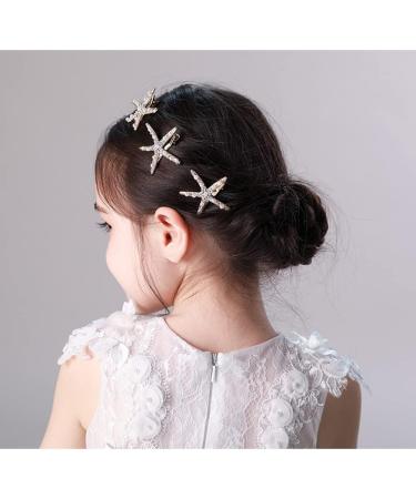 WANLIAN 3 Pieces Jewelry Starfish Hair Clip Bridal Flower Girl Accessory Clip Bridal Wedding Tiara For Party Wedding Celebration Show - Buy Online on GoSupps.com