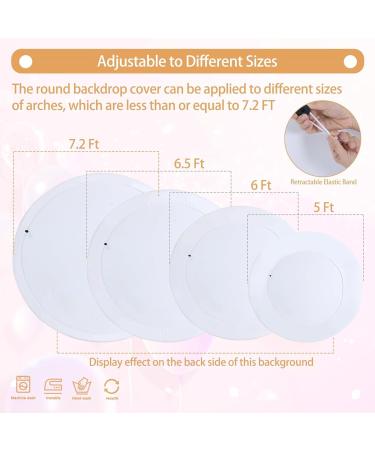 Haefoo 7.2FT White Round Backdrop Cover for 5 to 7.2ft Circle Arch Stand - Adjustable Wrinkle Free Circle Backdrop Cover for Birthday Wedding Baby Shower Photography Party Background Decor - Buy Online on GoSupps.com