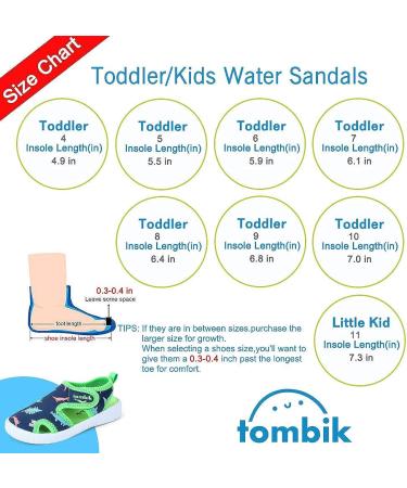 Tombik Toddler Aquatic Water Shoes - Beach Sandals for Boys/Girls (8 Toddler, Blue/Green/Dinosaur) - Buy Online on GoSupps.com