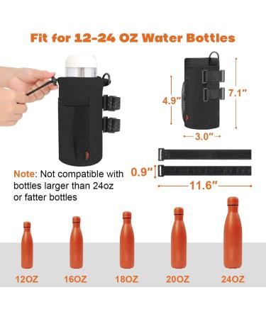 Desing Wish Insulated Bike Water Bottle Holder - 16-24oz Black Medium - Non-Slip Straps - Multiple Installation Methods - for Mountain, Road Bike, eBike, Scooter - Buy Online on GoSupps.com