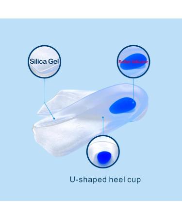 Heel Cups for Plantar Fasciitis - 3/4 Length Silicone Pads for Pain Relief | Best Insoles for Women (8-9.5) & Men (6.5-8) - Bone Spurs Protection - Buy Online on GoSupps.com