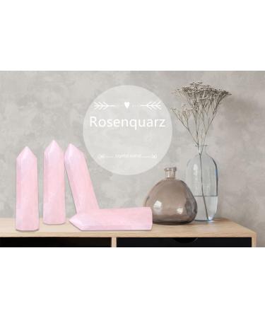 Buy Xiannvxi 4-inch Rose Quartz Crystal Tower | Natural Hexagonal Meditation Stone | Energizing Gemstone for Healing | 9-10cm - Buy Online on GoSupps.com