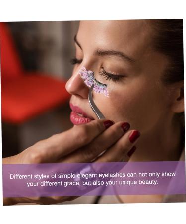 Beavorty 5 Pairs colored false eyelashes makeup glitter eyelashes with color on the end long eyelashes for halloween false lash extensions makeup eyelashes chemical fiber fluffy 3d - Buy Online on GoSupps.com