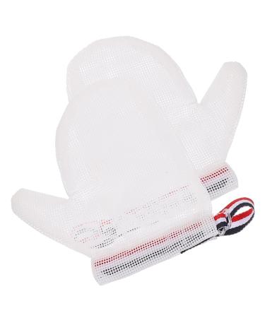 FRCOLOR 1 Pair Anti-eating Gloves Anti Scratching Gloves Stop Nail Biting Necessities Boy Finger Sucking Guard Newborn Thumb Sucking Glove Weaning Mittens Essentials Girl Nylon Baby White