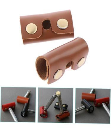Gogogmy Razor Accessories - Durable Scratch-Resistant Leather Case Cover for Razor - 2 Piece Set Brown 8.5x4.5cm - International Shipping - Buy Online on GoSupps.com