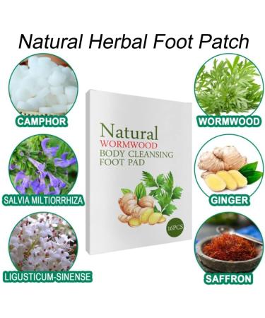 16/32PCs Natural Wormwood Detox Foot Pads | Herbal Body Cleansing & Weight Loss Patches | Deep Cleansing Sleep Patches for Body Detox - Buy Online on GoSupps.com