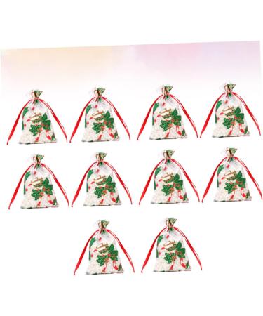 Anneome 10pcs Drawstring Bags Bags Christmas Candy Bags Party Bags Storage Bag Bronzing Christmas Bag - Buy Online on GoSupps.com