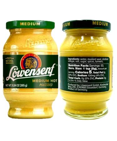 Lwensenf German Mustard Variety Pack - Extra Hot, Medium Hot, and Sweet & Spicy Mustards (3 Pack) with Silicone Pastry Brush - Buy Online on GoSupps.com