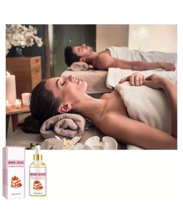 Buy 120ml Organic Strawberry Shortcake Body Juice Oil | Moisturizing & Massage Oil for Men & Women | Natural Strawberry Scent - Buy Online on GoSupps.com