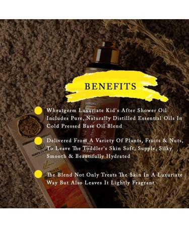 Roots & Herbs Ayurvedic Vegan After Shower Oil - 100ml | Paraben-Free Kid's Moisturizer with Wheatgerm - Buy Online on GoSupps.com
