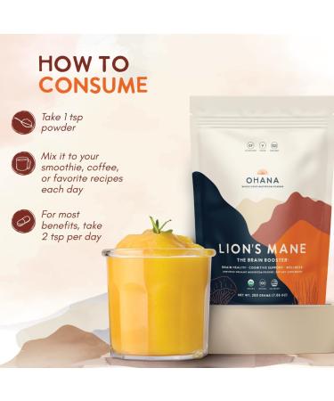 Ohana Lion s Mane Organic Mushrooms Powder Blend USDA-Organic Whole Food Mushroom Supplement Non-GMO Gluten-Free 7.06 oz Bag Pack of 1 Lion's Mane Powder 7.05 Ounce (Pack of 1) - Buy Online on GoSupps.com