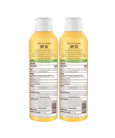 Babo Botanicals Sheer Zinc SPF 30 Continuous Spray Sunscreen - 100% Mineral, Unscented (12 Fl Oz, Pack of 2) - Buy Online on GoSupps.com