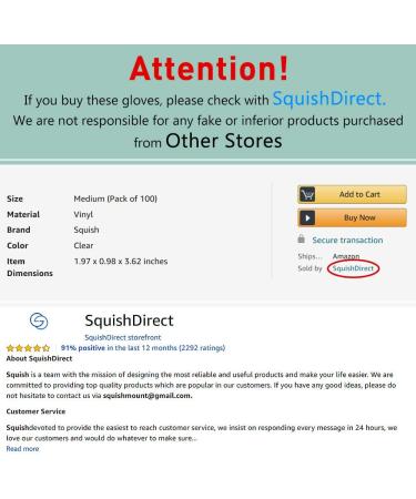 Squish Clear Vinyl Gloves 100PCS/Box - Latex Free, Powder-Free for Kitchen Cooking and Food Handling - Medium Size - Buy Online on GoSupps.com