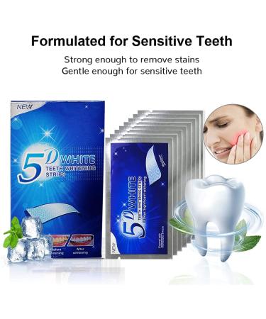 Tooth White Stripes - 56 PCs 5D Whitening Strips - 28 Pack Mint Flavor Home Use Kit for Stubborn Stains - Buy Online on GoSupps.com