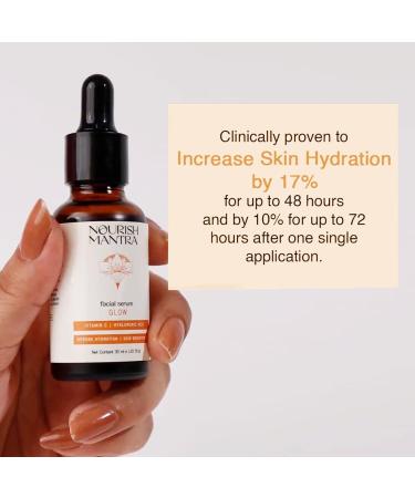 Nourish Mantra Glow Serum | Face Serum | Vitamin C & Vitamin E | No Parabens & Sulphates | Glow serum for oily & dry skin - 30 ml - Buy Online on GoSupps.com