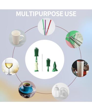 3-in-1 Baby Bottle Brush Set - Multi-Purpose Cleaning Brush for Bottles & Nipples - Eco-Friendly Green Color - Buy Online on GoSupps.com