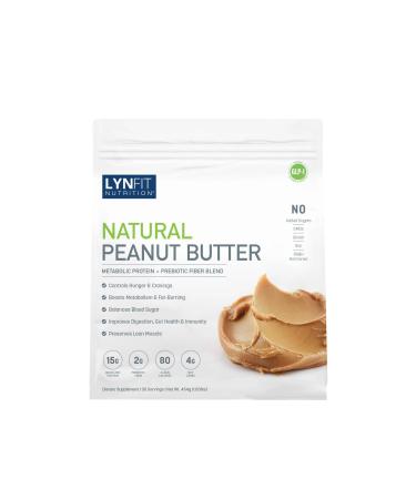 LynFit Nutrition Natural Peanut Butter Protein Powder w/Prebiotic Fiber & MCT for Weight Loss Fat Burning & Hunger Control - 1lb. Bag