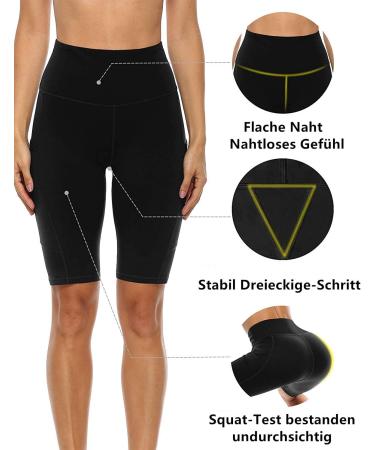 Anwell Women's Cycling Shorts with Cell Phone Pocket - Black Short Sports Pants & Leggings for Fitness - Buy Online on GoSupps.com