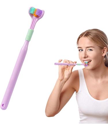 Three-Page Toothbrush | Ultra-Fine Extra Soft Bristles | Triple Angle Dental Care in Purple - International Shipping Available - Buy Online on GoSupps.com