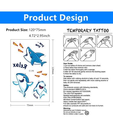 Mocossmy Dinosaur Temporary Tattoos for Kids - 9 Sheets, Waterproof Fake Tattoos for Boys & Girls, Ocean Themed Party Favor & DIY Crafts - Buy Online on GoSupps.com