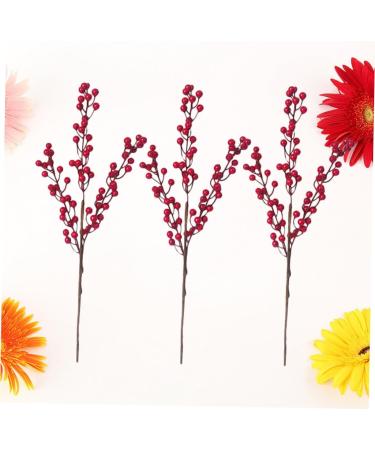 Zerodeko 7pcs Fake Red Berries Decorative Plants Plant Photography Props Flower Arrangements Home Plants Office Decoration Decor for Office Foam Fruit Plants Acacia Beans Long Branch - Buy Online on GoSupps.com