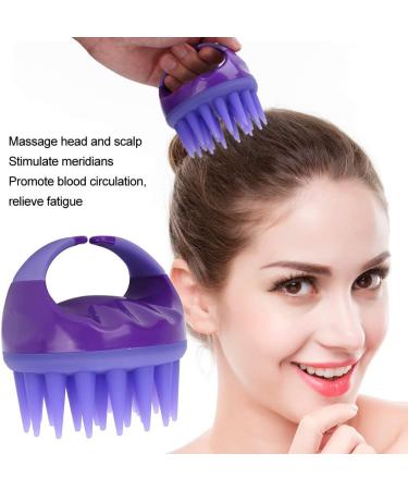 Manual Head Massager Brush - Silicone Scalp Massage Brush for Hair Root Cleaning & Care (Purple) - International Shipping - Buy Online on GoSupps.com