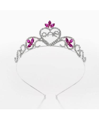 SWEETV Baby Girls 1st Birthday Crown - Pink Rhinestone Princess Tiara Headband - Buy Online on GoSupps.com