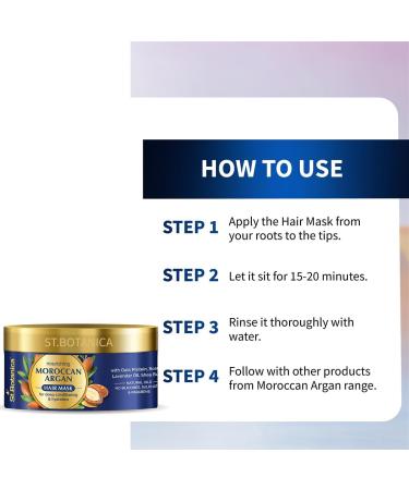 St.Botanica Moroccan Argan Hair Mask 200ml infused with Moroccan Argan Oil for Deeply Conditioning & Hydrating Dull & Dry Hair - Buy Online on GoSupps.com
