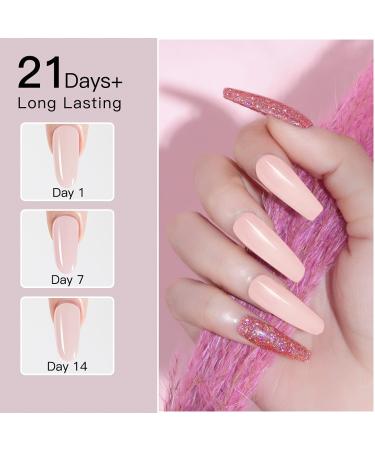 Buy Rosalind Nail Extension Gel - Pink White Acrylic Poly Gel Set (6x15ml) | Transparent Black Glitter - Perfect for DIY Salon Nail Designs - Buy Online on GoSupps.com