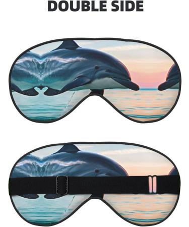 Cute Dolphin Jumping Print Double-Sided Eye Mask Soft and Light Blocking for Enhancing Sleep Quality - Buy Online on GoSupps.com