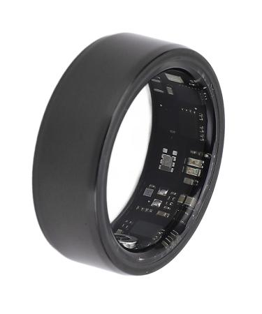 BROLEO Fitness Tracking Ring Stainless Steel Black Outdoor Smart Ring (#9)