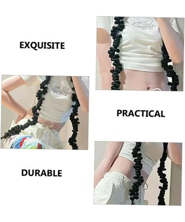 FOMIYES Wig Braid Ponytail Hair Extensions Ponytail Drawstring Braids Curly Hair Extensions Dreadlock Ponytail Braid Wigs Women Hair Extensions Miss To Weave Decorate High Temperature Wire 75X8CM Black - Buy Online on GoSupps.com