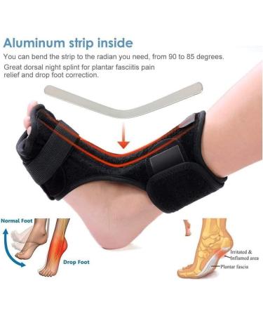 Plantar Fasciitis Splints & Ankle Foot Orthotic Brace - Pain Relief for Foot Drop Ankle Sprain & Achilles Tendinitis | Unisex Black - Buy Online on GoSupps.com