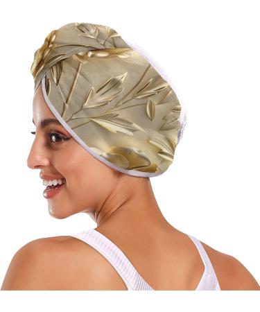 Luxury Gold Flower Hair Towel Set - 2 Pack Super Absorbent Quick Dry Turbans for Women & Girls - Buy Online on GoSupps.com