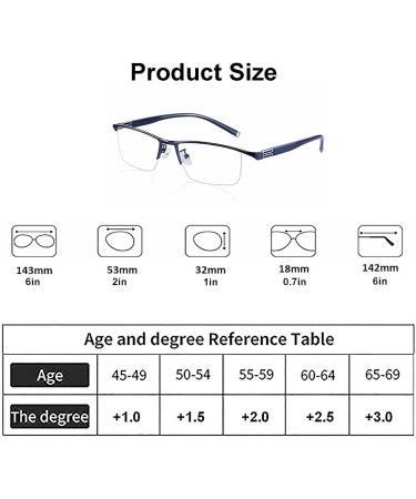 Buy Stylish Anti-Blue Progressive Reading Glasses +3.0 | UV Protection Dual-Fair Half Frames in Brown - International Shipping - Buy Online on GoSupps.com