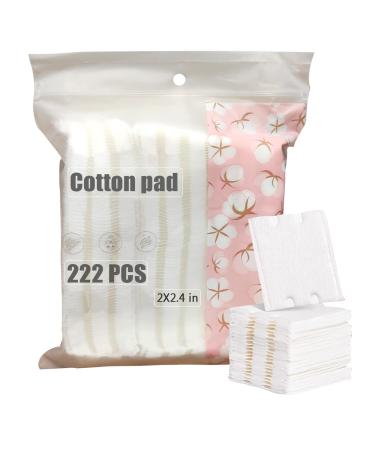222 PCS Premium Natural Cotton Pads Thickness Upgrade Double-Side Save Water Soft Makeup Remover Pads Lint-Free Soft Gentle Makeup Pads